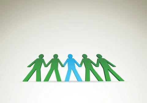 Human figures in a row  Stock Illustration