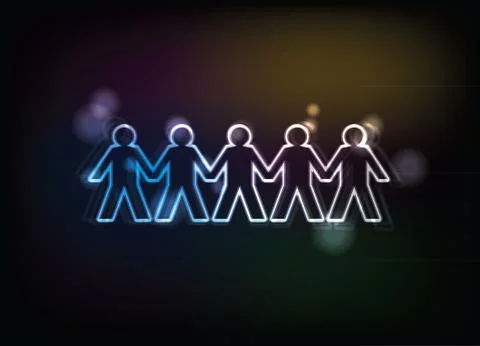 Human figures in a row - illustration Stock Illustration