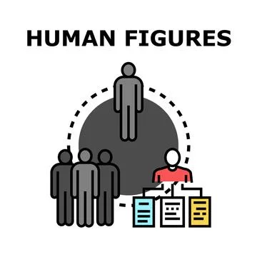 Human figures structuring people management and team organization Stock Illustration