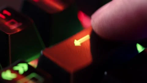 Human finger fast clicks on the backspace button on the computer keyboard, .. Stock Footage 234792755