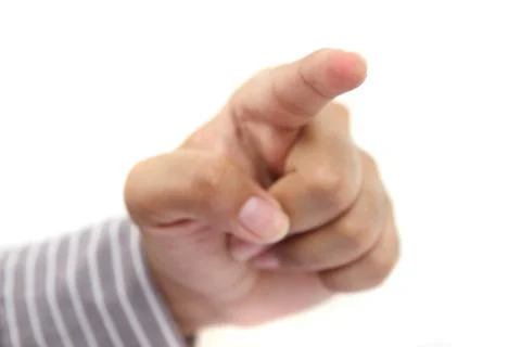 Human finger pointing Foto stock