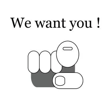 Human finger pointing you concept illustration Stock Illustration