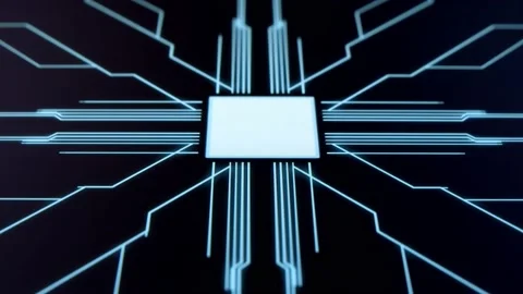 Human finger is pressing a digital button on a glowing touchscreen. Futuristic Stock Footage 147135812