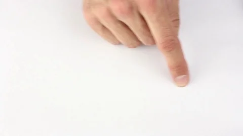 Human finger traces outlines of figures on white - triangle, circle, rectangle Video stock 85508747