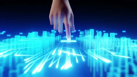 Human finger turns on the touch screen button. Stock Footage 221399125
