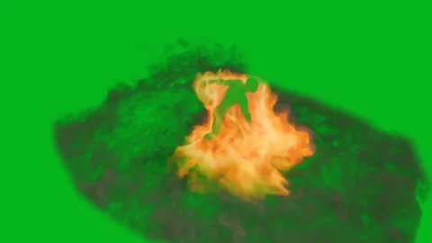 Human fire and smoke Stock Footage 296206767