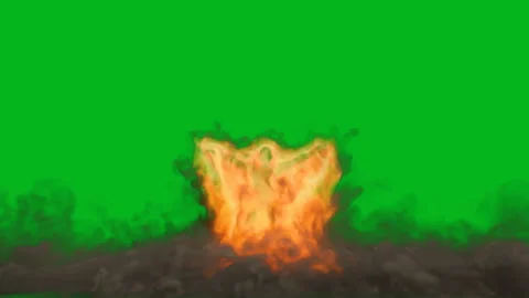 Human fire or man fire green back ground Stock Footage 296206567