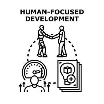 Human focused development concept involving technology and people イラスト素材