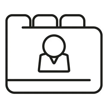 Human folder info icon outline vector. Business work Stock Illustration
