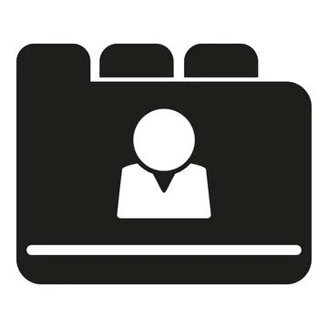 Human folder info icon simple vector. Business work Stock Illustration