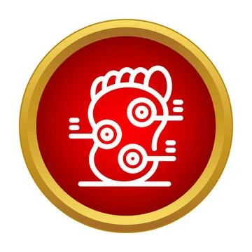 Human foot mapping reflexology acupuncture points icon Stock Illustration