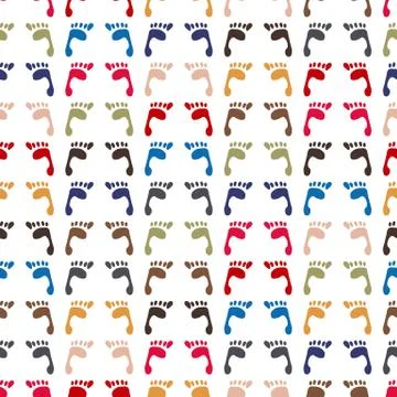 Human foot print seamless pattern background. Stock Illustration