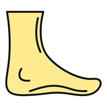 Human foot side view anatomy outline illustration Stock Illustration