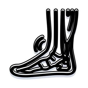 Human foot skeleton bone structure medical icon Stock Illustration