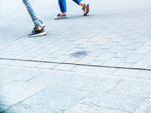 Human Foot in the steet of Cracow Stock Photos