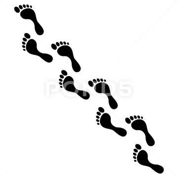 Human foot steps Stock Illustration