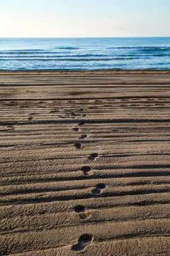 Human footprint on the beach Stock Photos