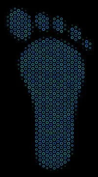Human Footprint Composition Icon of Halftone Circles Stock Illustration