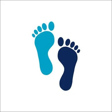 Human footprint icon logo vector illustration Stock Illustration