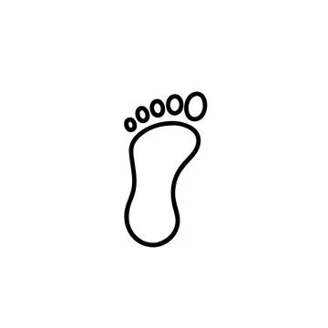 Human footprint on a white background Stock Illustration