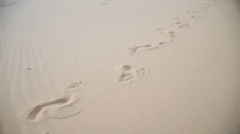 Human Footprints in the desert Video stock 67514488