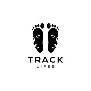 Human footprints with face logo design vector Stock Illustration