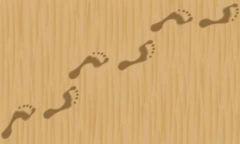 Human footprints Illustrazione stock