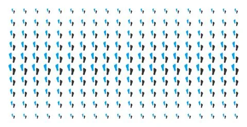 Human Footprints Shape Halftone Array Stockillustratie