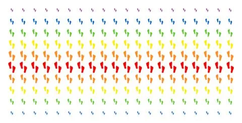 Human Footprints Shape Halftone Spectral Grid Illustrazione stock