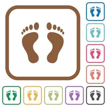 Human Footprints simple icons Stock Illustration