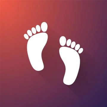 The human foots with long shadows Stock Illustration