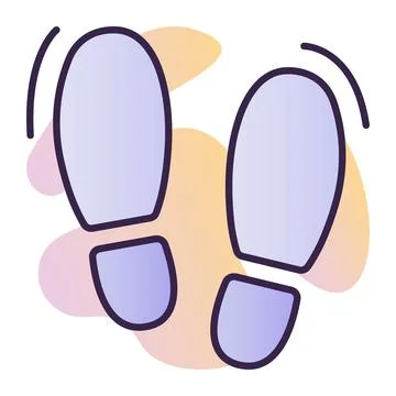 Human footsteps, gradient icon Stock Illustration