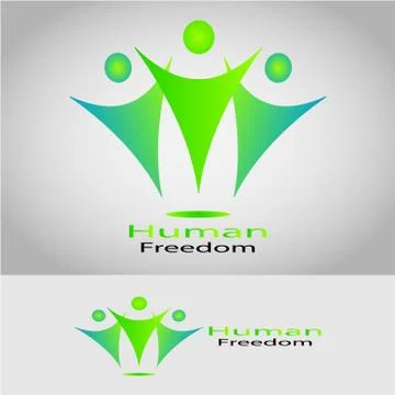 HUMAN FREEDOM LOGO 3 Stock Illustration