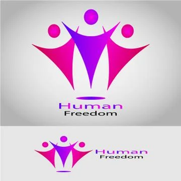 HUMAN FREEDOM LOGO 4 Stock Illustration
