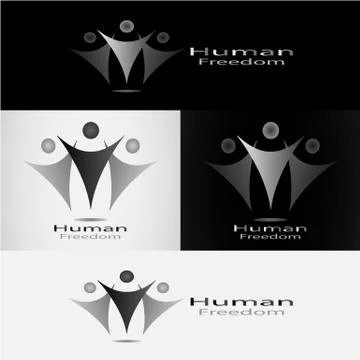 HUMAN FREEDOM LOGO 7 Stock Illustration