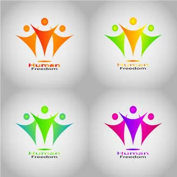 HUMAN FREEDOM LOGO 8 Stock Illustration
