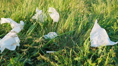 Human garbage left in a clearing after sex. Stock Footage 277559590