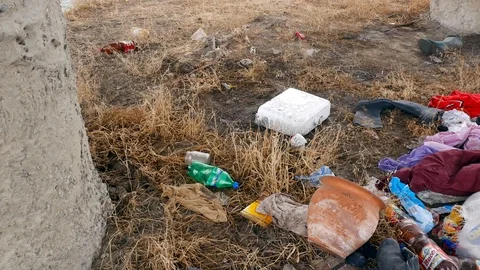 Human garbage under the bridge Stock Footage 102603470