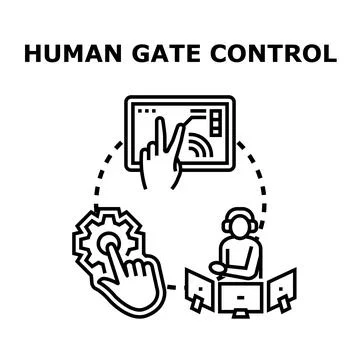 Human gate control system managing access operations Stock Illustration