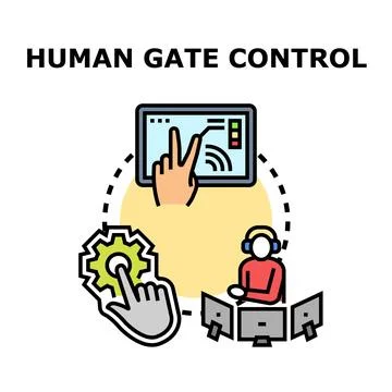 Human gate control system managing access operations Stock Illustration