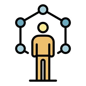 Human genetic code icon color outline vector Illustrazione stock