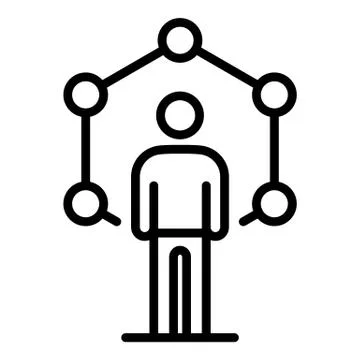 Human genetic code icon, outline style イラスト素材