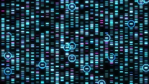 Human genome DNA sequencing analysis visualization genomic mapping Stock Footage 149633098