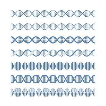 Human genome structural model dna vector seamless pattern brushes Illustrazione stock