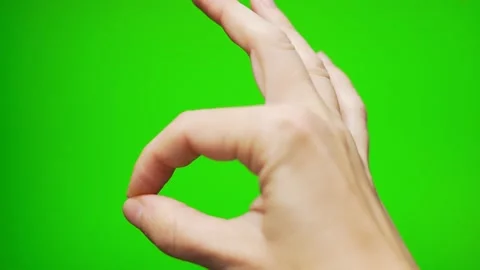 Human Gesture OK Isolated on a Green Background, Green Screen, Chromakey. Symbol Stock Footage 143263228