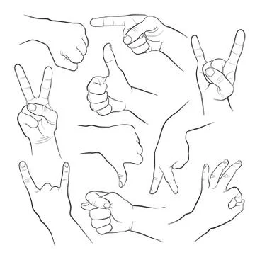 Human gestures collection Stock Illustration