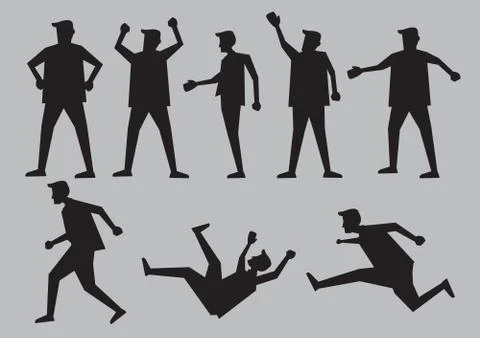 Human Gestures Silhouettes Vector Illustration Stock Illustration