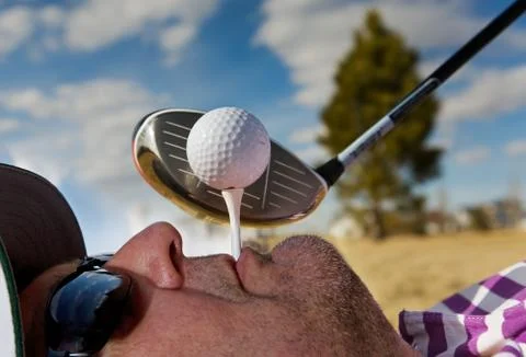 Human golf tee Stock Photos
