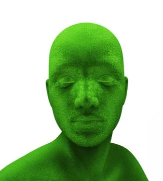 Human green head Illustrazione stock