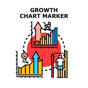 Human growth tracking and development progress concept Stock Illustration